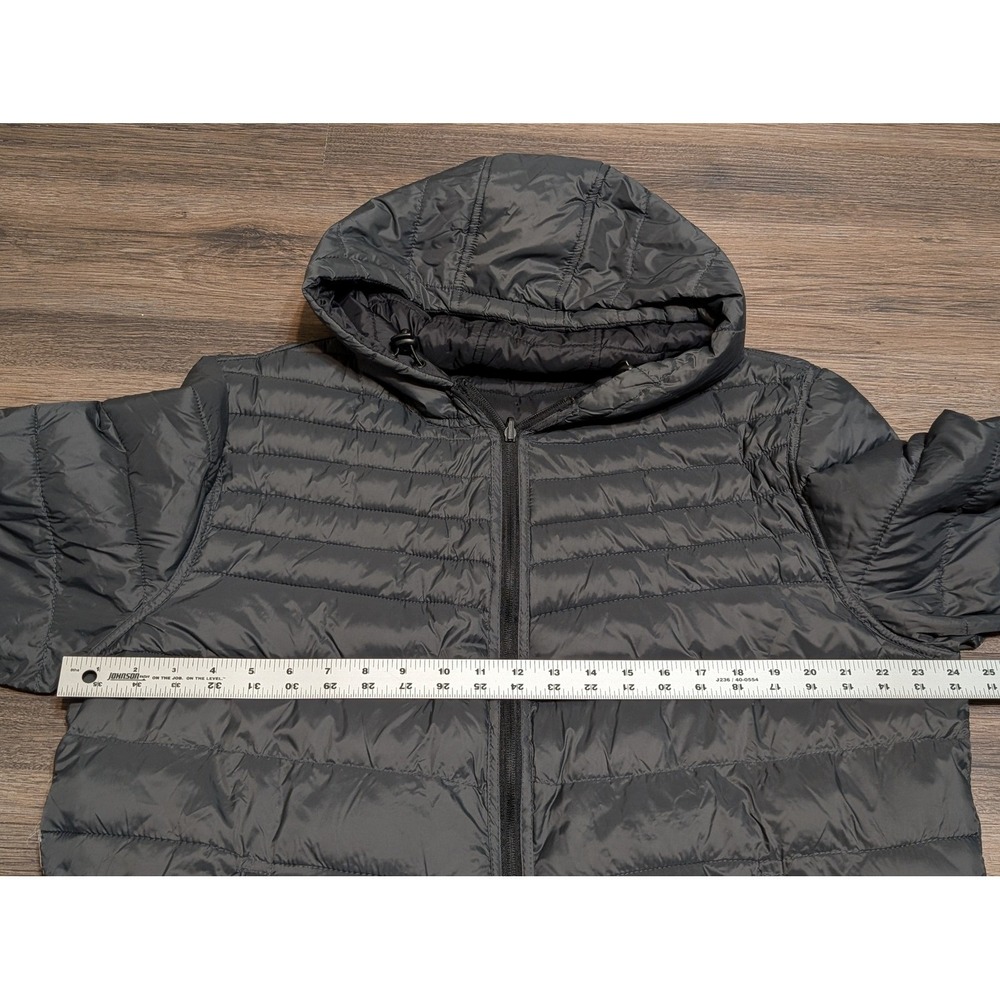 GUESS Puffer Jacket Hooded Reversible Full Zip Gray Quilted Lightweight Mens XL‎ - Picture 4 of 4